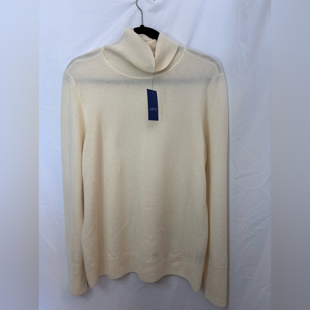 Cashmere Cream Turtleneck Sweater